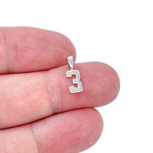 Estate Sterling Silver 925 Number Three "3" Charm